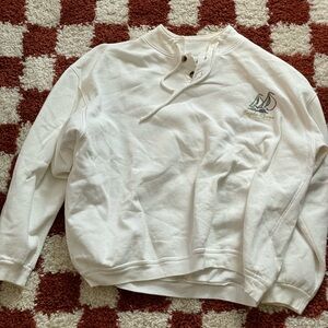 White Nautical Embroidered Sweatshirt